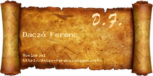 Daczó Ferenc névjegykártya